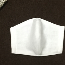 【白色】ダブルガーゼ ハンドメイド立体マスク 大人用サイズ 2枚目の画像