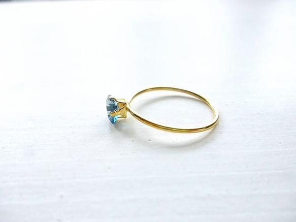 London Blue Topaz Square Ring 2枚目の画像