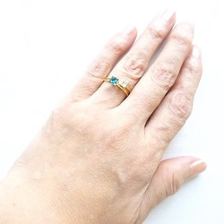 London Blue Topaz Square Ring 4枚目の画像