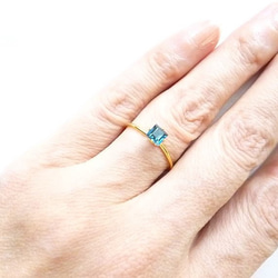 London Blue Topaz Square Ring 5枚目の画像