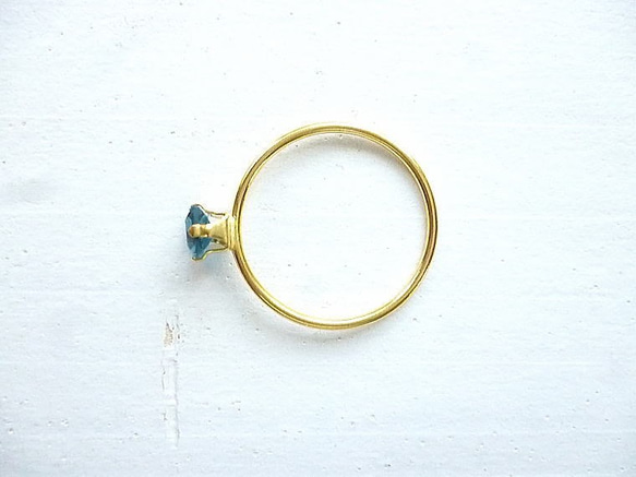 London Blue Topaz Square Ring 6枚目の画像