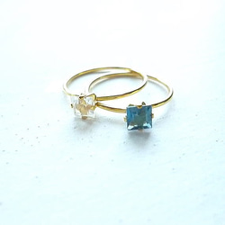 London Blue Topaz Square Ring 7枚目の画像