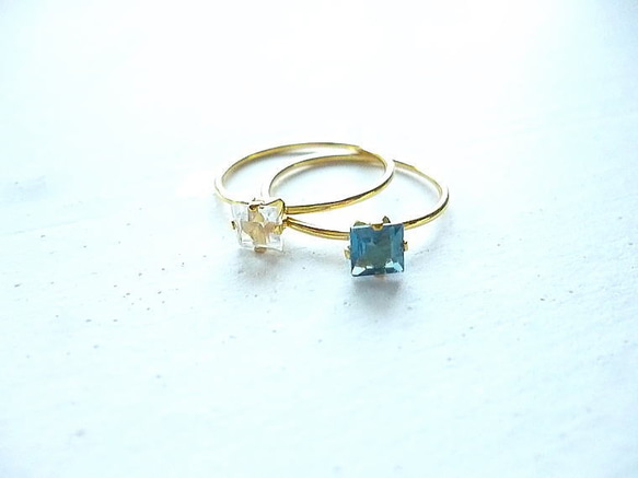 London Blue Topaz Square Ring 7枚目の画像