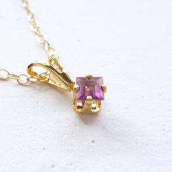 Square Rhodolite Necklace 1枚目の画像