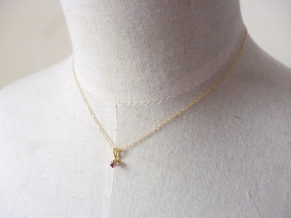 Square Rhodolite Necklace 4枚目の画像