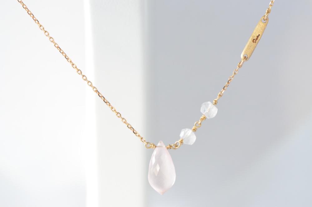 ローズクォーツのネックレス｜K10YG｜SNN-090RQ