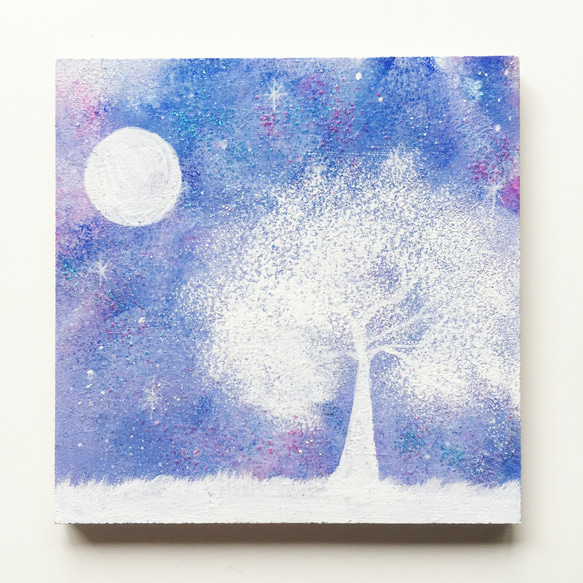 絵画　アクリル画　原画　蒼月　そうげつ　ブルームーン　テクスチャーアート　Ｓ.Ｉ 絵画 アクリル画 原画 月影 げつえい テクスチャーアート 月