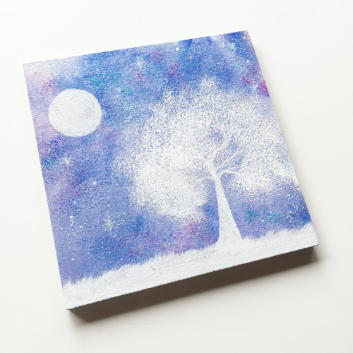 月明かり】絵画/原画 絵 星 月 アクリル画 絵画 aiai_gallery