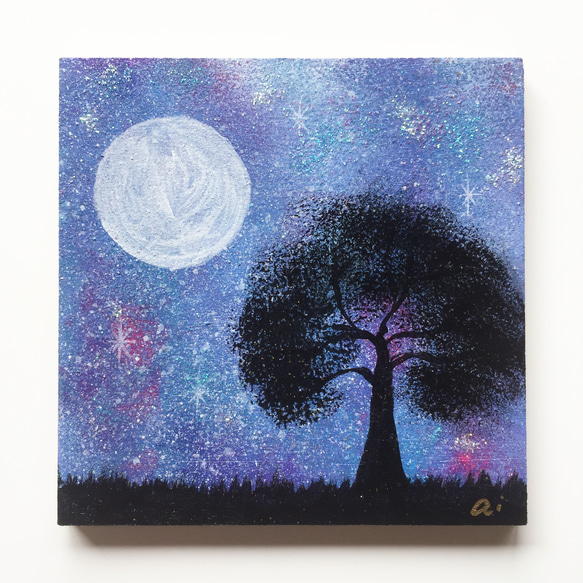 月夜】絵画/原画 絵 星 空 アクリル画 絵画 aiai_gallery 月夜】絵画/原画 絵 星 空 アクリル画 絵画 aiai_gallery