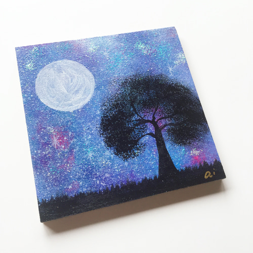 月夜】絵画/原画 絵 星 空 アクリル画 絵画 aiai_gallery 月夜】絵画/原画 絵 星 空 アクリル画 絵画 aiai_gallery