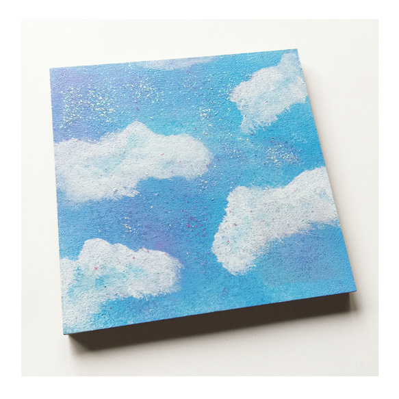 【空】絵画/原画 絵 アクリル画 雲 お部屋 インテリア 2枚目の画像