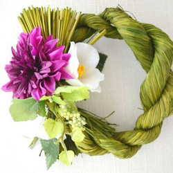 ❁ひろりん❁クレイフラワー❁お正月花と小鳥さんたちのしめ縄リース ❁ひろりん様専用❁クレイフラワー❁お正月花と小鳥さんたちのしめ縄