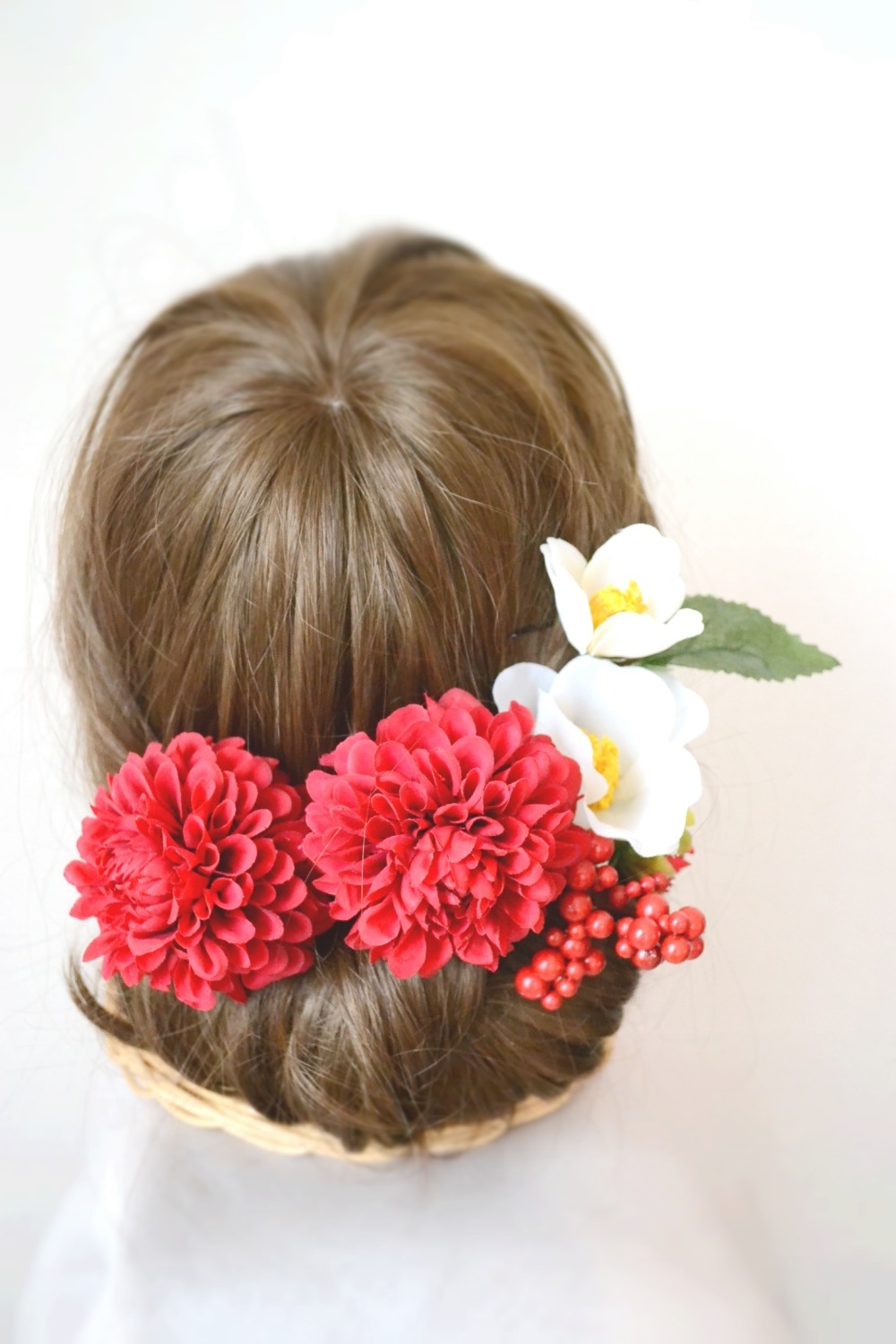 赤ダリアのヘアパーツ