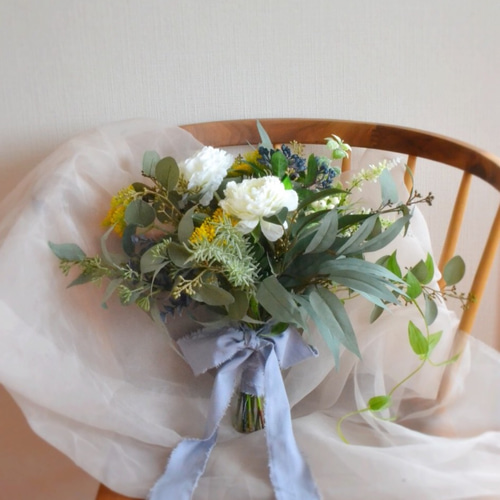 ✿ホワイトラナンキュラスブーケ （造花）新品　未使用品 ホワイトラナンキュラスブーケ ブーケ Riche 通販 8417603｜Creema