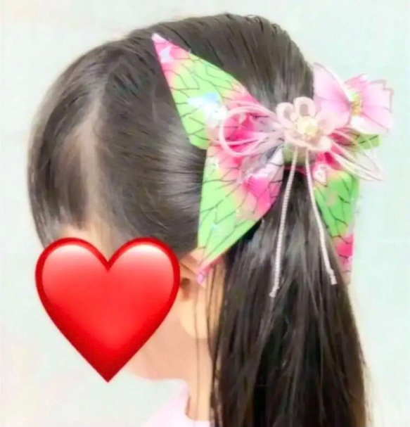 No.82 キッズ用　蝶々ヘアゴム ♡ 6枚目の画像