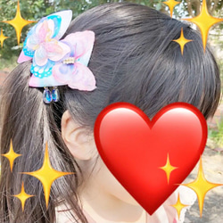 No.171 キッズ用　蝶々リボンヘアゴム  2個セット♡ 9枚目の画像