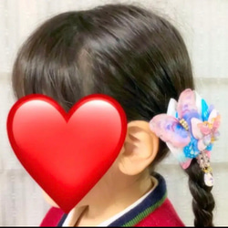 No.184 キッズ用　蝶々リボンヘアゴム 2個セット♡ 7枚目の画像