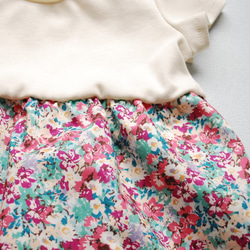 花柄スカートのショルダーリボンワンピース　80cm 5枚目の画像