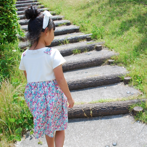 花柄スカートのショルダーリボンワンピース 80cm 子供服 Baby&Kids  