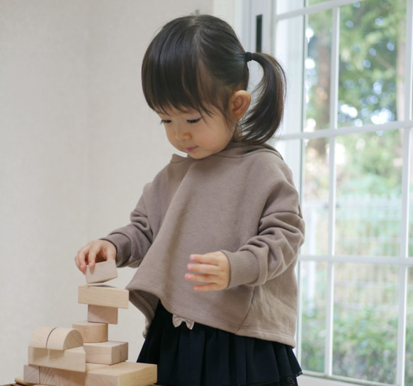 ゆったりシルエットの変形パーカー 80〜120cm 5枚目の画像