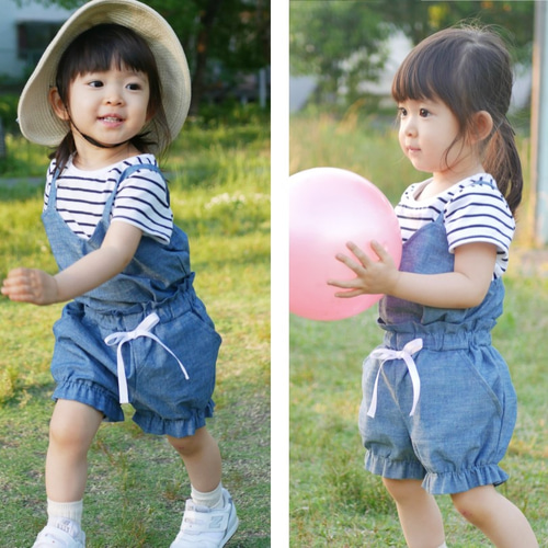 キャミとカボチャパンツのサロペット風セットアップ 70～120cm 子供服 