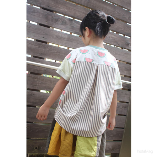 110size】 スイカなバタックtシャツさん♪ 子供服 nekocan♪ （ネコ缶  