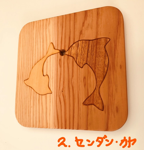 宮崎の樹と海の生き物シリーズ　（杉パズル）イルカ 4枚目の画像