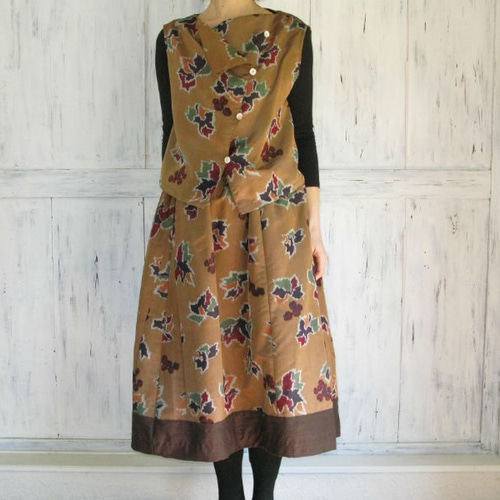 銘仙アンティーク着物リメイクセットアップ その他ファッション jour  