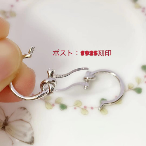再入荷✨純銀素材 ノットピアス シルバー925 結び フープピアス 両耳