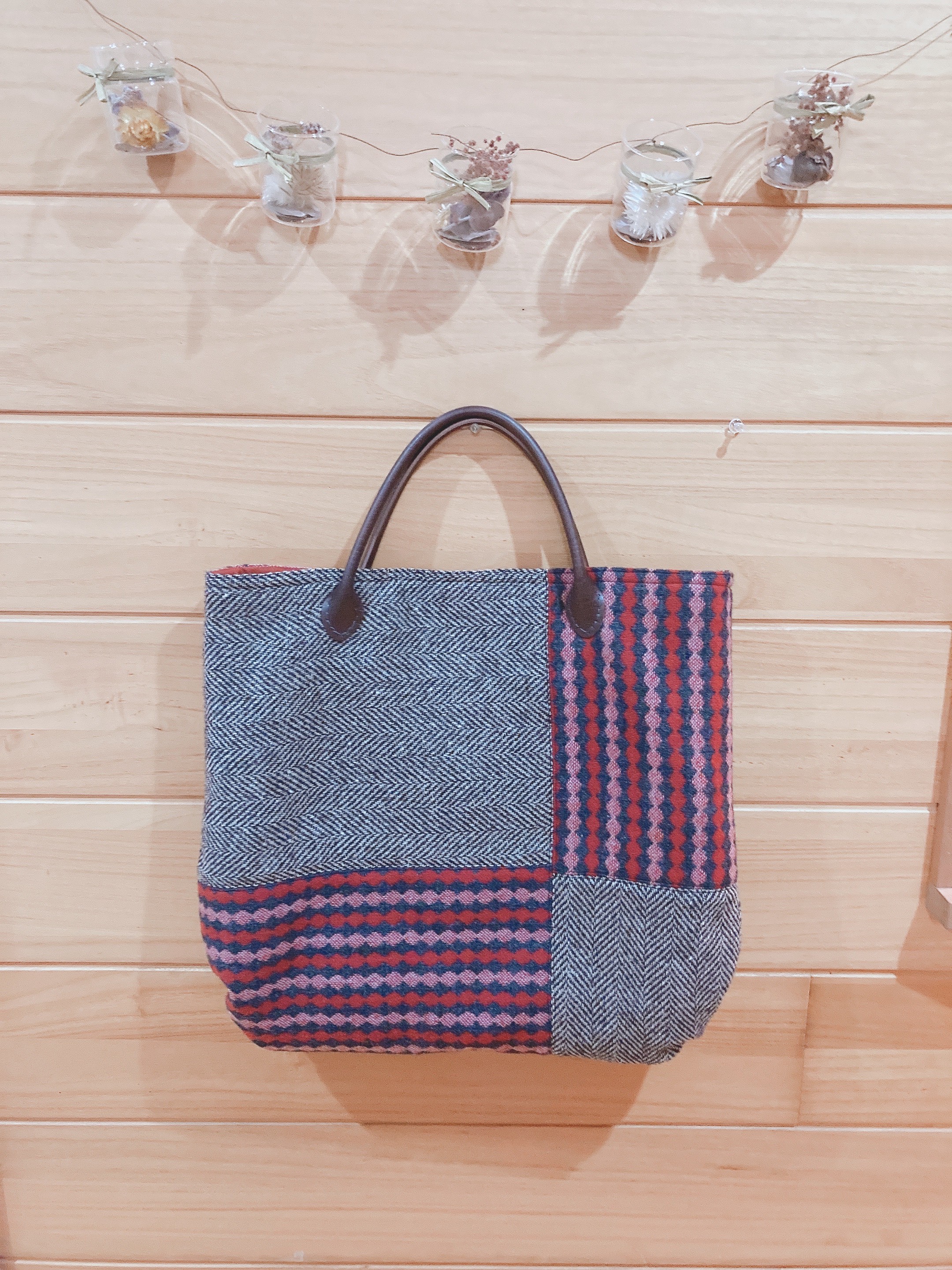 パッチワーク風ウールバック