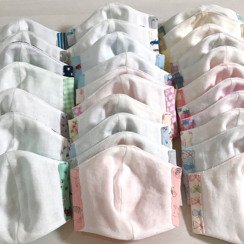 【Bタイプ】総ガーゼの選べる2枚キッズマスク　Mサイズ Bタイプ】総ガーゼの選べる2枚キッズマスク Mサイズ