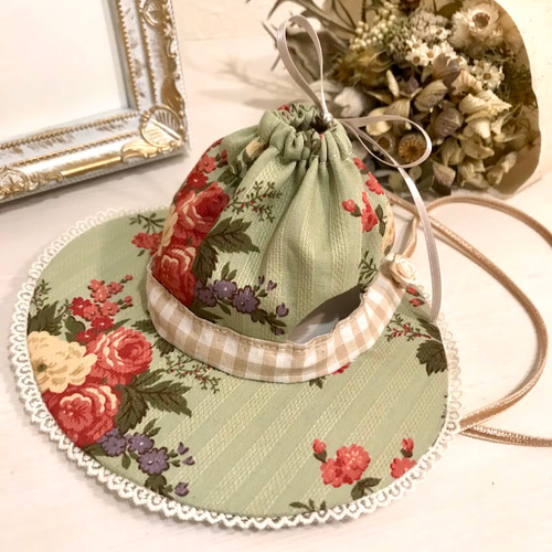 猫の帽子 若草色のボンネット ペット服・アクセサリー ronronbonnet