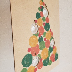 絵本に出てきそうなかわいいクリスマスツリー柄☆A5ウッドプレート1 8枚目の画像