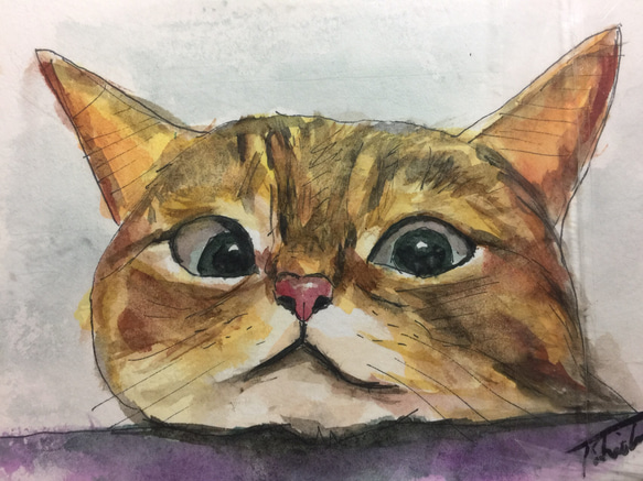 写真から精密模写し、リアル水彩画風の似顔絵を作ります！冠婚