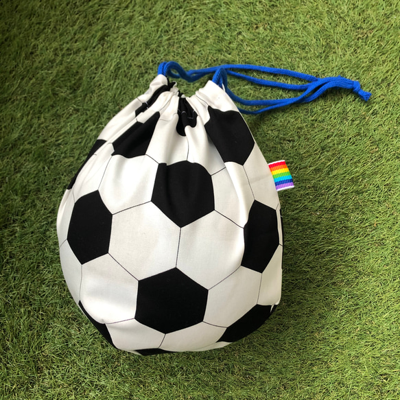 再販◇ボールみたいな サッカーボールケース⚽️ボール入れ 巾着バッグ