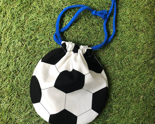 けんこう ハンドメイド巾着 サッカーボール グリーン まとめ割 1_492584d382dd115ac62cd2daa635