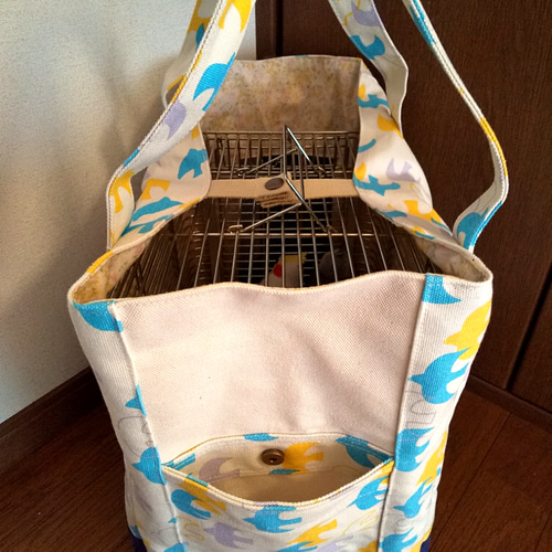 鳥用 インコ用♡ハートフルキャリーが入る♤キャリーバッグ インコ