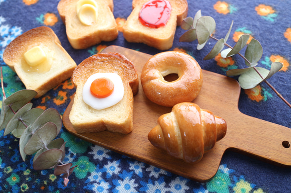 選べるトーストのパン屋さんごっこセット＊大きめ本物パンのミニチュア＊ 2枚目の画像