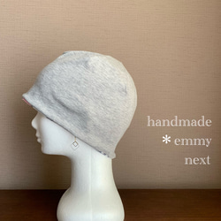 送料無料＊handmadeリバーシブル帽子〈dandelion  pink〉可愛いケアキャップ　ケア帽子　医療用帽子 6枚目の画像