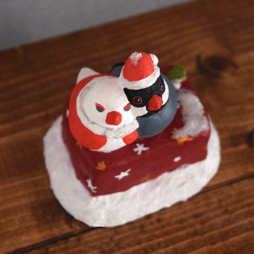 サンタ姿の文鳥たち その他インテリア雑貨 もっちょこ 通販 10701390