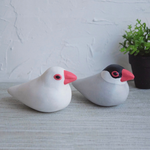 てのひら文鳥 白/桜/シナモン/シルバー その他置物 もっちょこ 通販