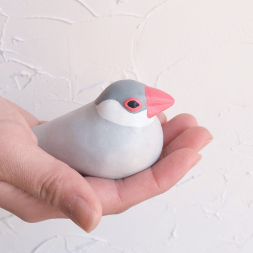 てのひら文鳥 白/桜/シナモン/シルバー その他置物 もっちょこ 通販