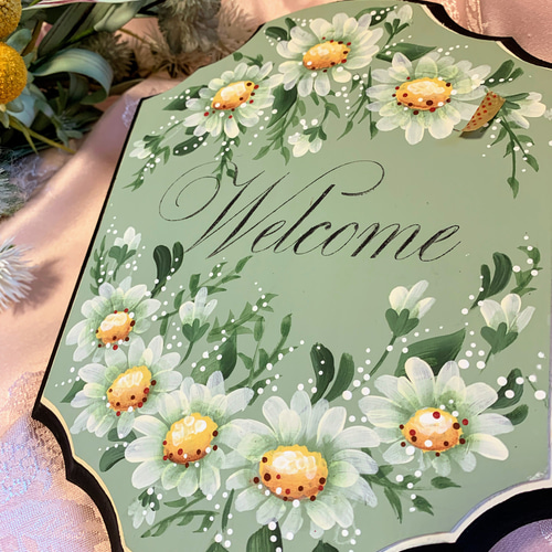 トールペイント カモミール ウエルカムボード グリーンデイジー その他