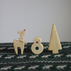 Creema限定【クリスマスのなかまたち】トナカイ・スノーマン・もみの木３点セット 9枚目の画像