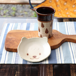 しずく柄フリーカップLサイズとくまさん小皿のセット♪ ほっこり