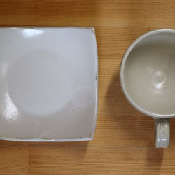 クロス柄 コーヒーカップ&ソーサー２個セット 益子焼 Creema限定 6枚目の画像