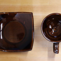 クロス柄 コーヒーカップ&ソーサー２個セット 益子焼 Creema限定 8枚目の画像