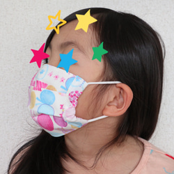 夏にもおすすめ♡【送料無料】子供用マスク2枚　(表)薄手コットン100%＋(裏)ダブルガーゼ 3枚目の画像