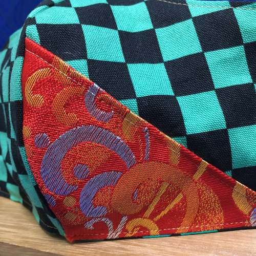 ハンドメイド□インナーマスク□和柄□着物□市松模様□ヒノカミ神楽