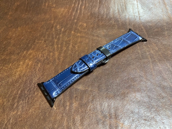 クロコダイル　アップルウォッチ用ベルト 時計バンド（For Apple Watch 38/40/41mm）レザーバンド 7枚目の画像